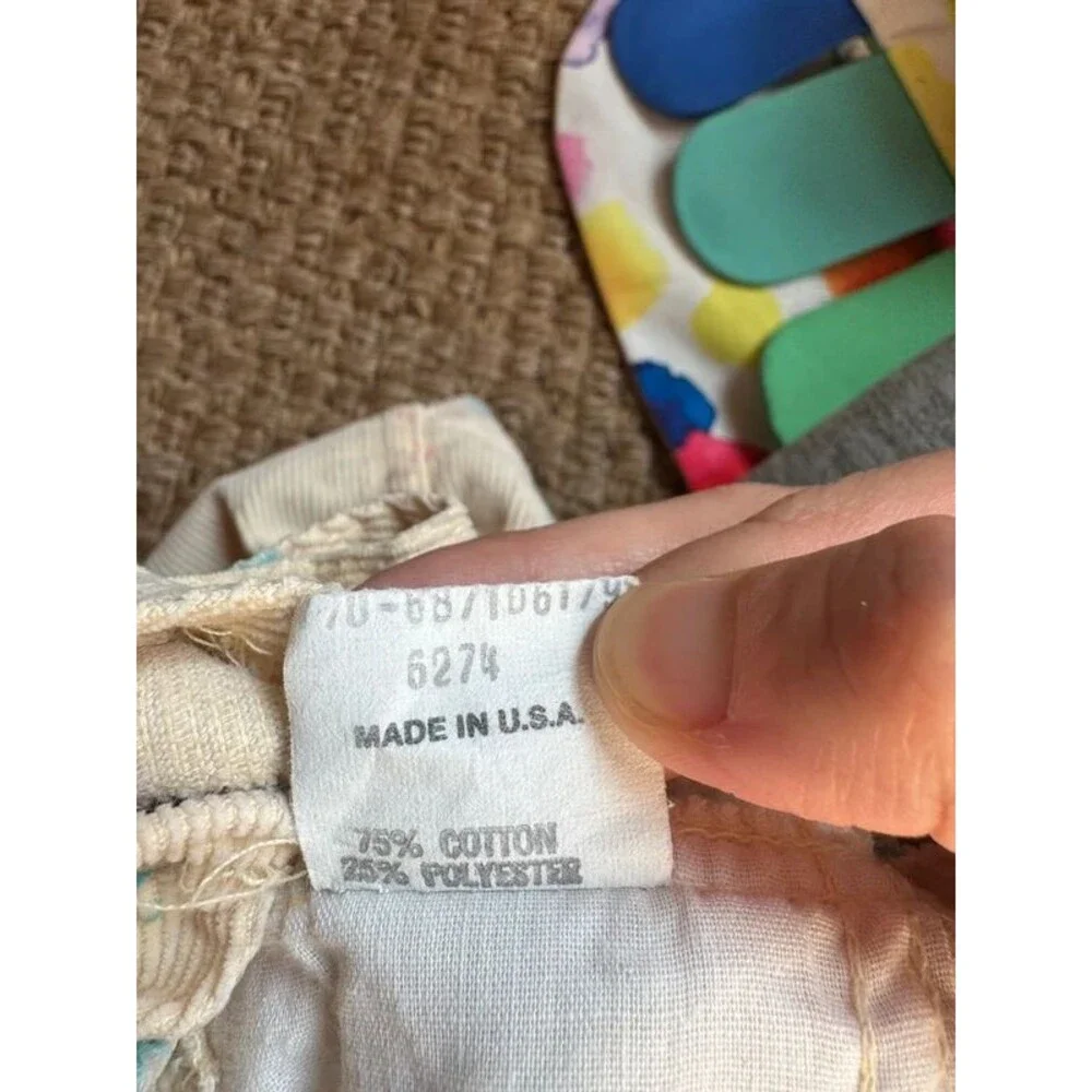 Vintage Paper Tag Made in the USA Oshkosh Yellow Rabbit Overalls